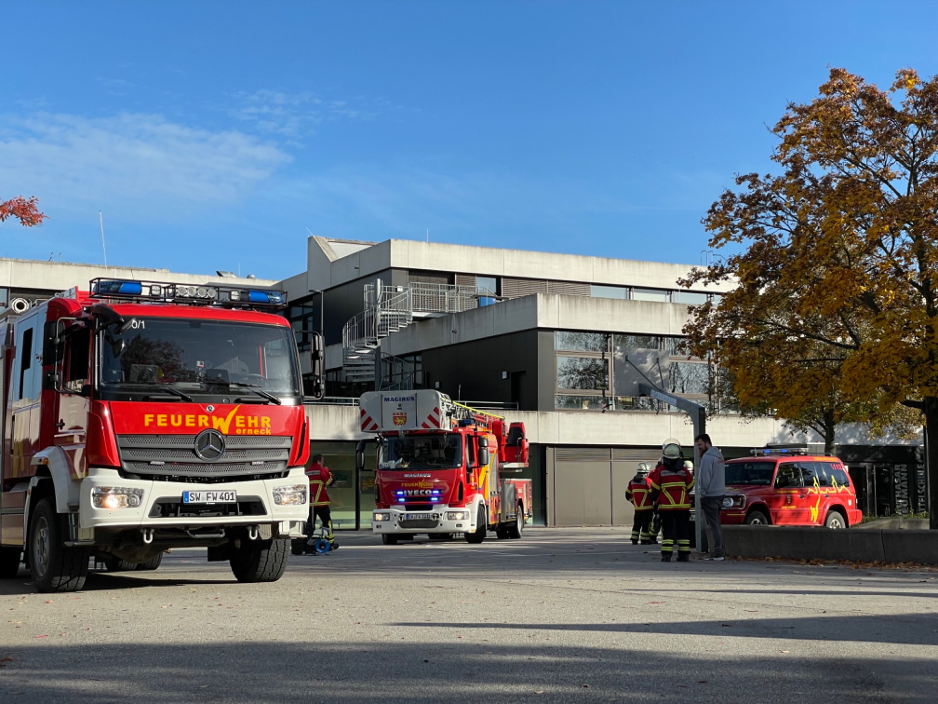 Feueralarm mit Einsatzübung der Feuerwehr Werneck